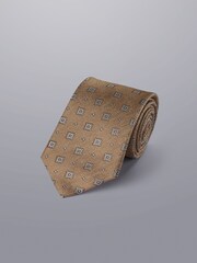 Charles Tyrwhitt Natural Silk Stain Resistant Pattern Tie - Image 1 of 2