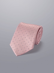 Charles Tyrwhitt Pink Spot Silk Stain Resistant Tie - Image 1 of 2