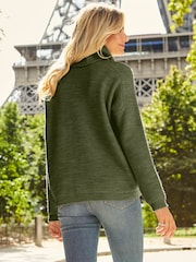 Sosandar Green Roll Neck Knitted Jumper - Image 2 of 5