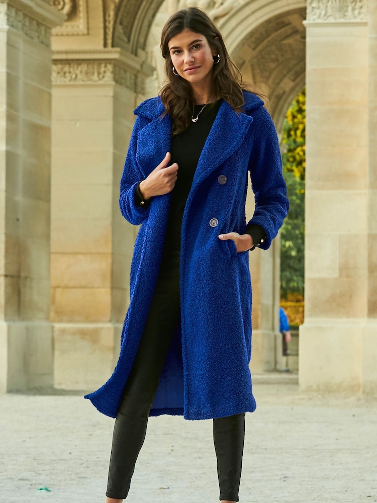 Sosandar Blue Borg Coat - Image 1 of 5