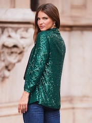 Sosandar Green Sequin Blazer - Image 2 of 5
