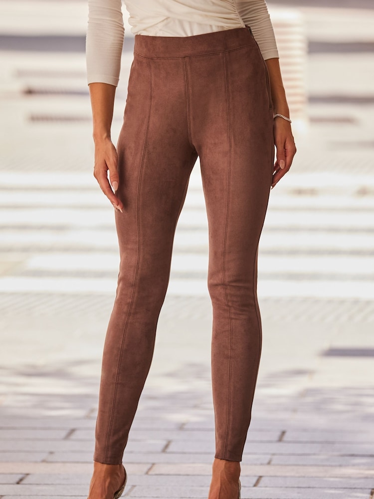 Sosandar Biker-Leggings aus Premium-Velourslederimitat - Bild 2 von 5 Sosandar Biker-Leggings aus Premium-Velourslederimitat - Bild 2 von 5