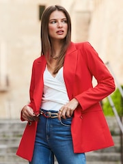 Sosandar Red Double Breasted Blazer - Image 3 of 5