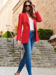 Sosandar Red Double Breasted Blazer - Image 5 of 5