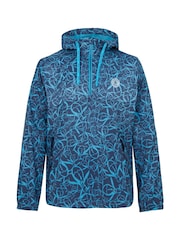 Original Penguin Golf Mens Blue Quarter Zip Trademark Printed Wind Jacket - Image 1 of 2