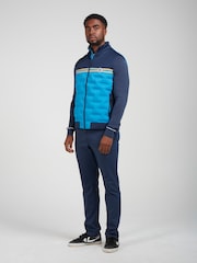 Original Penguin Golf Mens Blue Insulated Mixed Media 80s Primalot Block Vest - Image 1 of 5