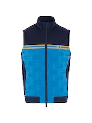 Original Penguin Golf Mens Blue Insulated Mixed Media 80s Primalot Block Vest - Image 4 of 5