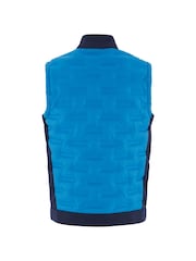 Original Penguin Golf Mens Blue Insulated Mixed Media 80s Primalot Block Vest - Image 5 of 5