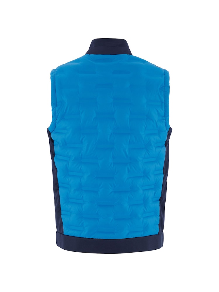 Original Penguin Golf Mens Blue Insulated Mixed Media 80s Primalot Block Vest - Image 5 of 5
