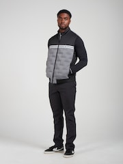 Original Penguin Golf Mens Insulated Mixed Media 80s Primalot Block Black Vest - Image 1 of 5