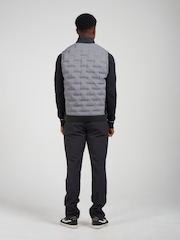 Original Penguin Golf Mens Insulated Mixed Media 80s Primalot Block Black Vest - Image 2 of 5