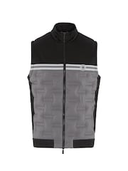 Original Penguin Golf Mens Insulated Mixed Media 80s Primalot Block Black Vest - Image 4 of 5