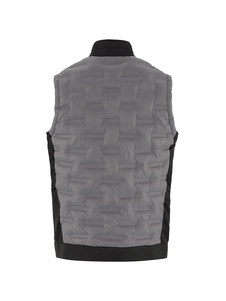 Original Penguin Golf Mens Insulated Mixed Media 80s Primalot Block Black Vest - Image 5 of 5