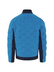 Original Penguin Golf Mens Blue Insulated Mixed Media 80s Primalot Bomber Jacket - Image 2 of 2