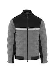 Original Penguin Golf Mens Insulated Mixed Media 80s Primalot Black Bomber Jacket - Image 1 of 2