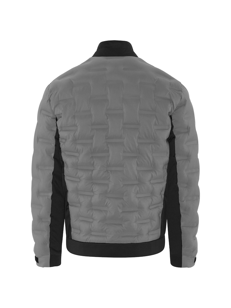Original Penguin Golf Mens Insulated Mixed Media 80s Primalot Black Bomber Jacket - Image 2 of 2