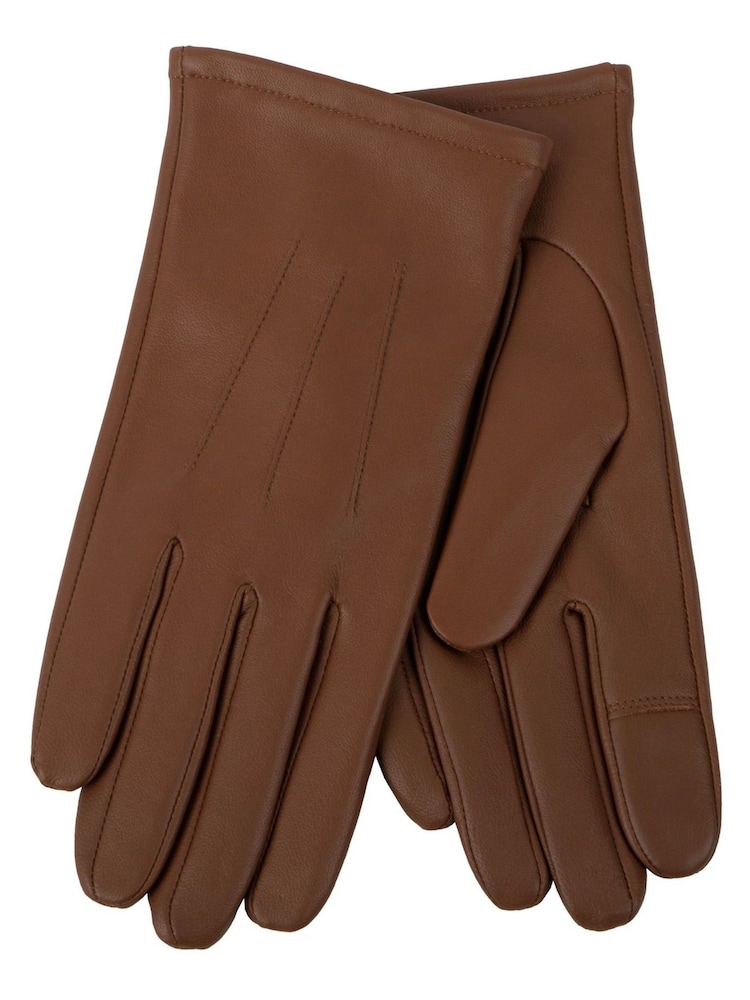Totes Brown 3 Point Smartouch Winter Leather Gloves - Image 2 of 2