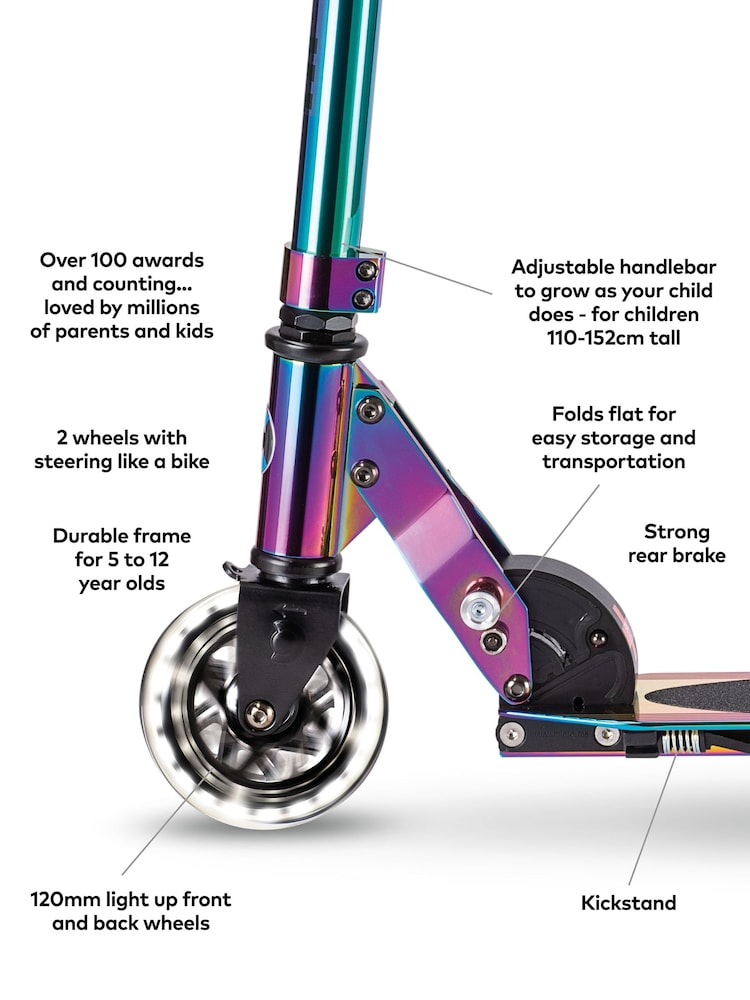 Micro Scooters Chrome Sprite Neochrome 2 Wheeled LED Scooter - Image 7 of 7
