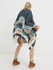FatFace Green Stripe Blanket Poncho - Image 3 of 4