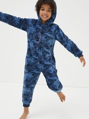 FatFace Blue Camo Onesie - Image 1 of 5