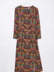 FatFace Orange Haldon Art Floral Midi Dress - Image 6 of 6