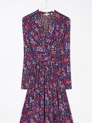 FatFace Purple Delphine Abstract Marks Dress - Image 6 of 6
