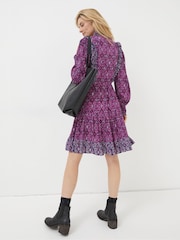 FatFace Purple Darcey Ikat Geo Dress - Image 2 of 4