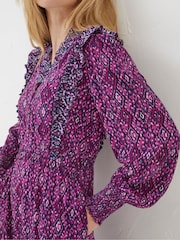 FatFace Purple Darcey Ikat Geo Dress - Image 3 of 4