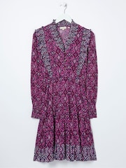FatFace Purple Darcey Ikat Geo Dress - Image 4 of 4