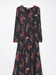 FatFace Black Bennie Floral Midi Dress - Image 6 of 6