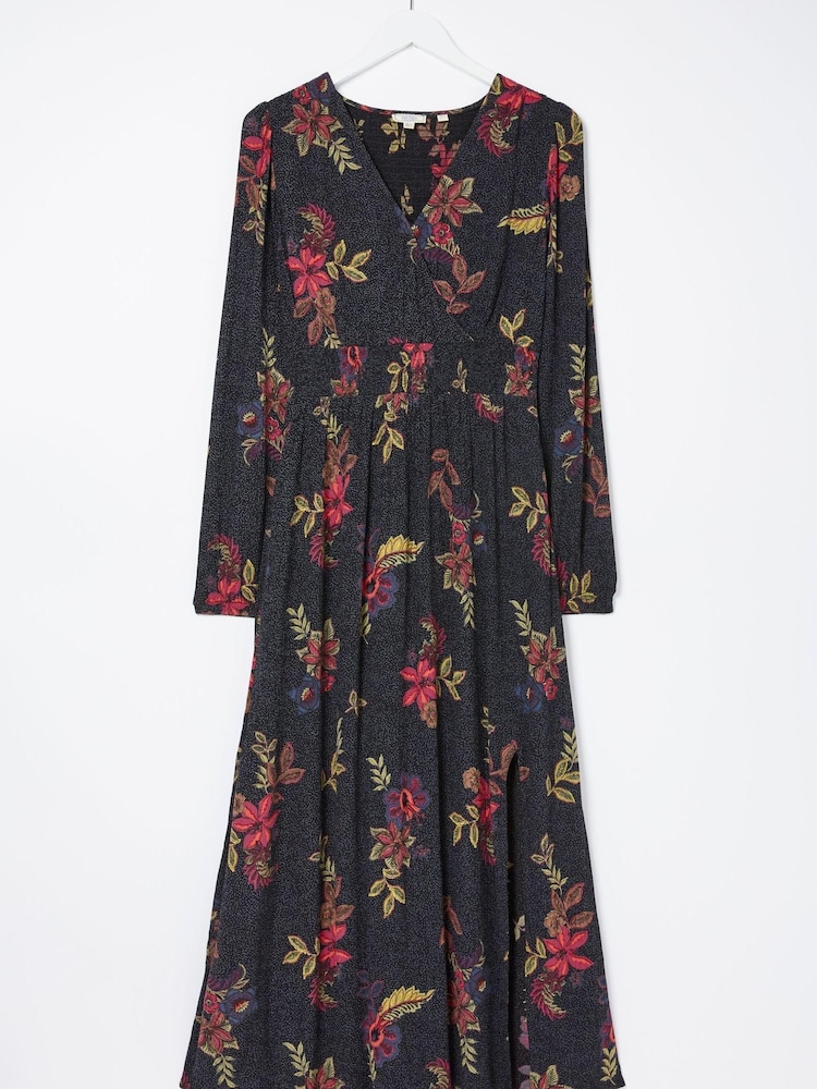 FatFace Black Bennie Floral Midi Dress - Image 6 of 6