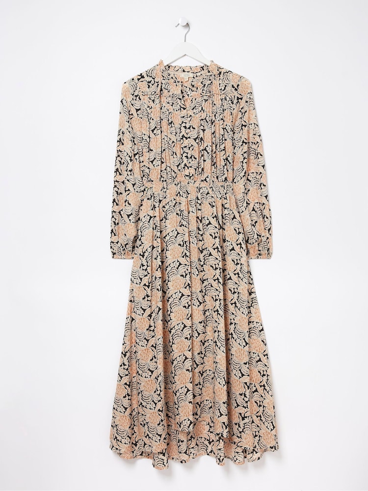 FatFace Black Beth Damask Floral Maxi Dress - Image 6 of 6