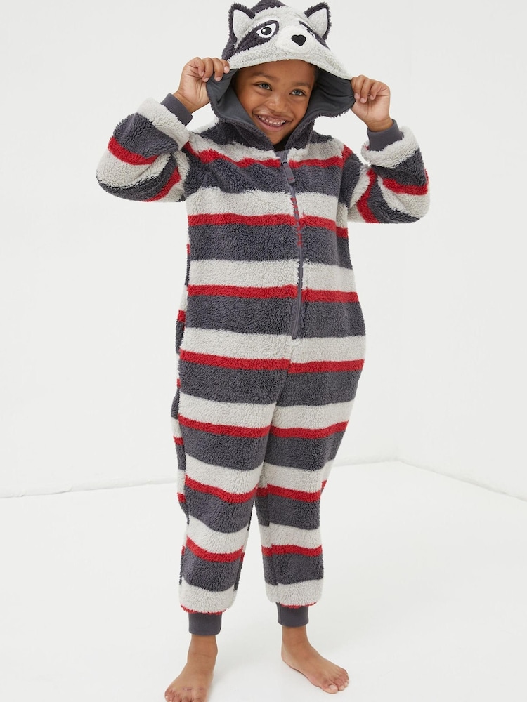 FatFace Blue Ronnie Raccoon Onesie - Image 1 of 5