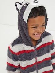 FatFace Blue Ronnie Raccoon Onesie - Image 4 of 5