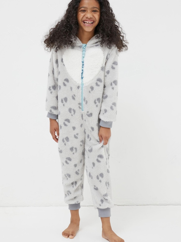 FatFace Grey Sadie Snow Leopard All In One - Image 2 of 5