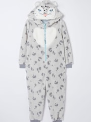 FatFace Grey Sadie Snow Leopard All In One - Image 5 of 5