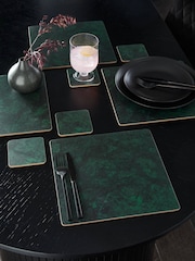 Set of 4 Green Marble Effect Placemats and Coasters - Image 1 of 5