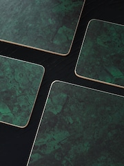 Set of 4 Green Marble Effect Placemats and Coasters - Image 2 of 5