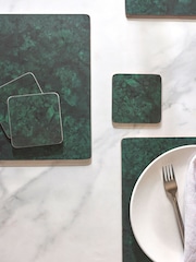 Set of 4 Green Marble Effect Placemats and Coasters - Image 3 of 5