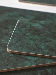 Set of 4 Green Marble Effect Placemats and Coasters - Image 4 of 5