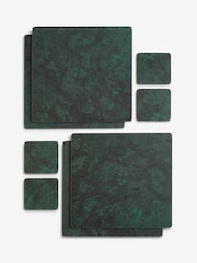 Set of 4 Green Marble Effect Placemats and Coasters - Image 5 of 5