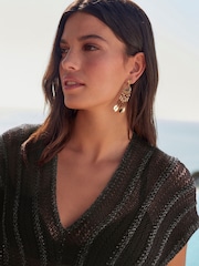 Black Stitch Detail Kimono Dress - Image 4 of 10