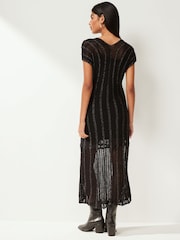 Black Stitch Detail Kimono Dress - Image 6 of 10