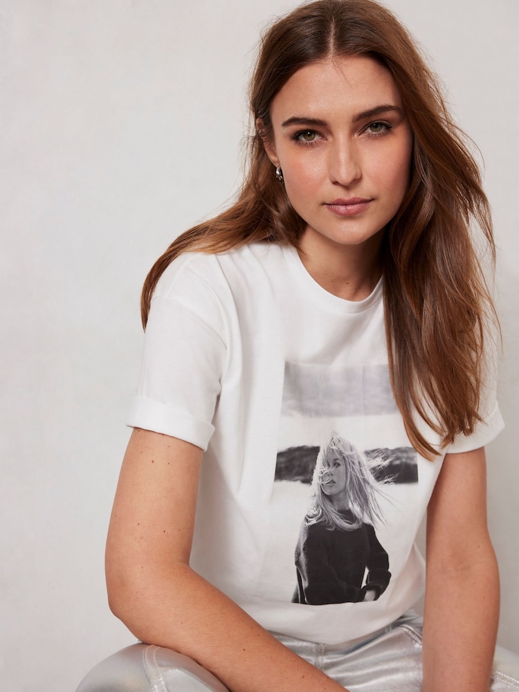 Mint Velvet White Brigitte Bardot T-Shirt - Image 2 of 4