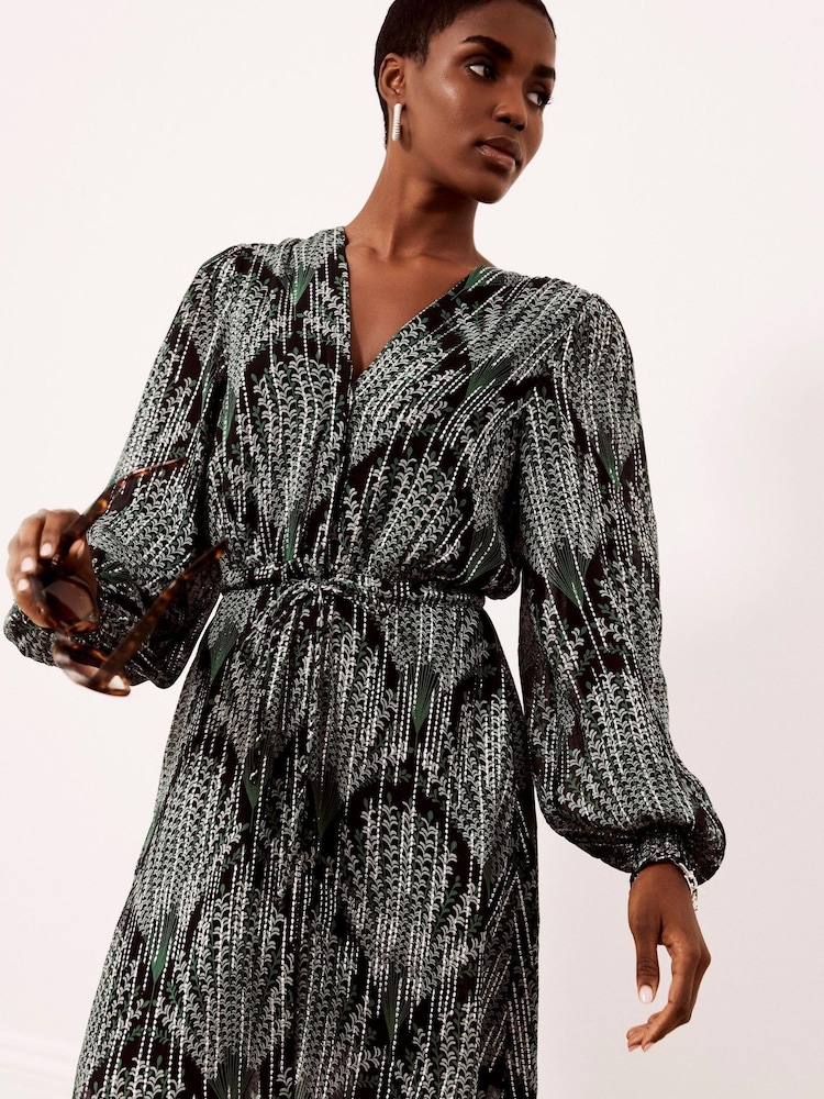 Mint Velvet Green Jacquard Mini Dress - Image 1 of 4