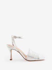 Office Silver Multi Strappy Heeled Sandals - Image 1 of 5