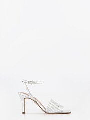 Office Silver Multi Strappy Heeled Sandals - Image 2 of 5