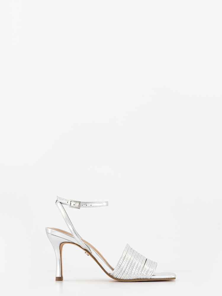 Office Silver Multi Strappy Heeled Sandals - Image 2 of 5
