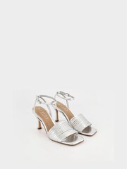 Office Silver Multi Strappy Heeled Sandals - Image 3 of 5