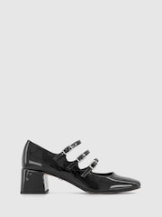 Office Black Multi Strap Mary Jane Block Heel Shoes - Image 1 of 4